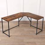 BUREAU D'ANGLE indus bois foncé Marron - En partie en bois massif - 120 x 75 x 148 cm