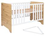 Kinderbett inkl. Lattenrost Marlon Braun - Weiß - Holzwerkstoff - Kunststoff - Massivholz - 143 x 87 x 77 cm