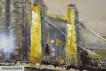 Acrylbild handgemalt Urban Life Grau - Massivholz - Textil - 100 x 50 x 4 cm