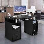 Computertisch Schreibtisch Schwarz - Holzwerkstoff - 55 x 85 x 120 cm