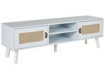 Meuble TV PARTON Beige - Blanc - Bois manufacturé - 140 x 45 x 39 cm