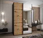 Armoire Lux 3 Noir - Imitation chêne - Largeur : 160 cm