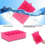 2x Eiswürfelformen Eiswürfelbehälter Pink - Kunststoff - 1 x 5 x 20 cm