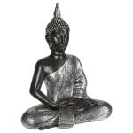 Dekofigur, Buddha im silbernen Gewand Silber - Kunststoff - 29 x 62 x 51 cm