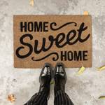 Fußmatte Kokos "Home Sweet Home" Beige - Schwarz - Naturfaser - Kunststoff - 60 x 2 x 40 cm