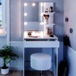 Coiffeuse Isabelle avec tabouret et LED Blanc - Bois manufacturé - 60 x 140 x 40 cm