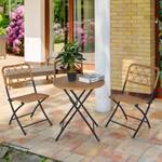 Liegestuhl-Set 863-054 Braun - Polyrattan - 60 x 71 x 60 cm