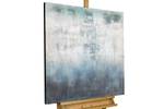 Acrylbild handgemalt Blue Lagoon Blau - Weiß - Massivholz - Textil - 80 x 80 x 4 cm