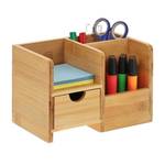 Schreibtisch Organizer aus Bambus Braun - Bambus - Holzwerkstoff - 21 x 14 x 13 cm