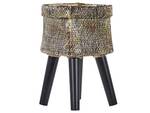 Outdoor Blumentopf LIMANI Schwarz - Gold - Metall - 22 x 36 x 22 cm