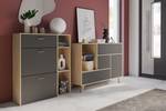 Set Buffet- Schuhschrank, Eiche/Grau Beige - Holzwerkstoff - 40 x 86 x 210 cm