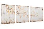 Bild handgemalt Trinity of Threesome Beige - Orange - Massivholz - Textil - 150 x 50 x 4 cm