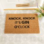 Knock Knock It's Gin O'Clock Fußmatte Braun - Naturfaser - 40 x 60 cm