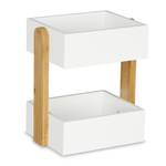 Schreibtisch Organizer 2 Fächer Braun - Weiß - Bambus - Holzwerkstoff - 23 x 25 x 17 cm