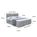 Boxspringbett ARDENI Hellgrau - Breite: 160 cm - H4