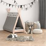 Lit cabane Tipi nature avec matelas Bois - 70 x 140 x 70 cm