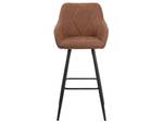 Tabouret de bar DARIEN Noir - Marron - Marron sable