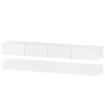 Buffet TV LED avec portes Neptunus Ⅳ Blanc - Bois manufacturé - Métal - 130 x 25 x 33 cm