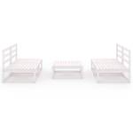 Garten-Lounge-Set (5-teilig) 3009862 Weiß - Massivholz - Holzart/Dekor - 70 x 30 x 70 cm