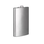 2 x Flachmann XXL 1,8l aus Edelstahl Silber - Metall - 18 x 29 x 5 cm