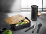 Lunchbox ENVIRO mit Besteck, Kunststoff Grau - Kunststoff - 12 x 7 x 20 cm