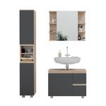 Mobilier de salle de bains J-Shape Anthracite - Imitation chêne de Sonoma