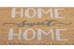Kokos Fußmatte "Home Sweet Home" Beige - Grau - Weiß - Naturfaser - Kunststoff - 60 x 2 x 40 cm