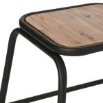 Hocker mit Holzsitz und Metallgestell Schwarz - Metall - 42 x 46 x 42 cm