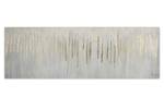 Acrylbild handgemalt Dripping in White Grau - Weiß - Massivholz - Textil - 150 x 50 x 4 cm