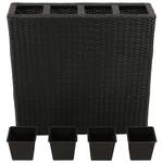 Garten-Hochbeet Schwarz - Kunststoff - Rattan - 22 x 76 x 79 cm