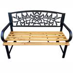 Gartenbank REO Schwarz - Metall - Massivholz - 118 x 87 x 52 cm