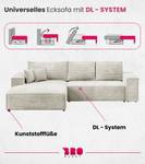 Ecksofa PABLO Weiß - Ecke davorstehend rechts - Ottomane davorstehend rechts