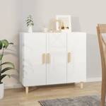 Sideboard DE5812 Weiß - Holzwerkstoff - 90 x 80 x 34 cm