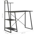 Schreibtisch Schwarz - Metall - Massivholz - 102 x 117 x 102 cm