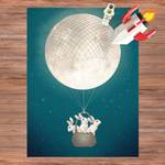 Hei脽luftballon Mond Illustration Hasen