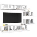 TV-Schrank 6er Set D354 Weiß - Tiefe: 80 cm