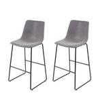 Barhocker E54 (2er Set) Grau - Kunstleder - 52 x 109 x 51 cm