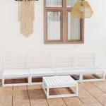 Salon de jardin (lot de 5) 3009884-1 Blanc - Bois massif - Bois/Imitation - 70 x 30 x 70 cm