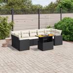 Gartensitzgruppe K3334(8-tlg) Schwarz - Massivholz - 69 x 62 x 62 cm