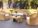 Set de jardin LIVADEIA Bleu - Blanc - Rotin - 75 x 82 x 202 cm