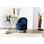 Fauteuil tissu velours bleu marine Bleu - Textile - 60 x 76 x 60 cm