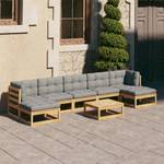 Salon de jardin (lot de 8) 3009737-2 Gris - Bois