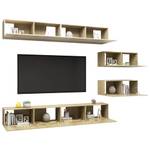 TV-Schrank 6er Set D469 Braun - Holzwerkstoff - 30 x 30 x 100 cm