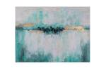 Tableau peint Secret of the Water Turquoise - Bois massif - Textile - 100 x 75 x 4 cm