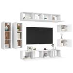 TV-Schrank 8er Set D324 Hochglanz Cremeweiß