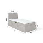 Boxspringbett Doppelbett Buffalo Mini Grau - Bettkasten rechts