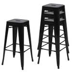 Tabouret de bar A73 métal (lot de 4) Noir