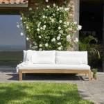 Gartensofa MIDLAND Beige - Massivholz - 94 x 78 x 205 cm