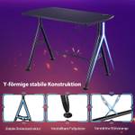 Ergonomischer Gaming Tisch Schwarz - Holzwerkstoff - Metall - 60 x 76 x 105 cm