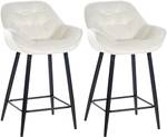 Tabourets de bar Gibson 76 Lot de 2 Blanc crème